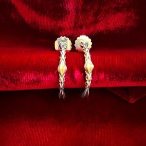 Ann King Sterling Silver and 18K hoop earrings